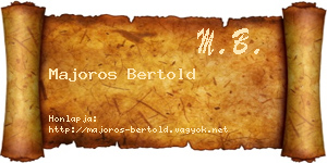 Majoros Bertold névjegykártya